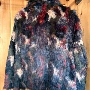Wildflowers Multicolor Faux Fur Teddy Jacket